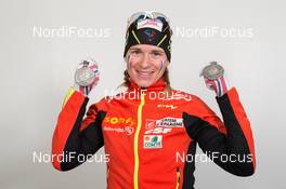 13.03.2015, Kontiolahti, Finland (FIN): Anais Bescond (FRA) - IBU world championships biathlon, medals, Kontiolahti (FIN). www.nordicfocus.com. © NordicFocus. Every downloaded picture is fee-liable.