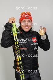 13.03.2015, Kontiolahti, Finland (FIN): Laura Dahlmeier (GER) - IBU world championships biathlon, medals, Kontiolahti (FIN). www.nordicfocus.com. © NordicFocus. Every downloaded picture is fee-liable.