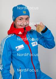 11.03.2015, Kontiolahti, Finland (FIN): Ekaterina Yurlova (RUS) - IBU world championships biathlon, medals, Kontiolahti (FIN). www.nordicfocus.com. © NordicFocus. Every downloaded picture is fee-liable.