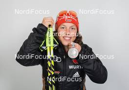 08.03.2015, Kontiolahti, Finland (FIN): Laura Dahlmeier (GER) - IBU world championships biathlon, medals, Kontiolahti (FIN). www.nordicfocus.com. © NordicFocus. Every downloaded picture is fee-liable.