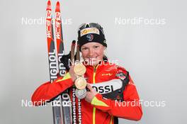 08.03.2015, Kontiolahti, Finland (FIN): Marie Dorin (FRA) - IBU world championships biathlon, medals, Kontiolahti (FIN). www.nordicfocus.com. © NordicFocus. Every downloaded picture is fee-liable.