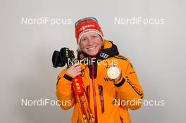 13.03.2015, Kontiolahti, Finland (FIN): Franziska Hildebrand (GER) - IBU world championships biathlon, medals, Kontiolahti (FIN). www.nordicfocus.com. © NordicFocus. Every downloaded picture is fee-liable.