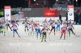 05.03.2015, Kontiolahti, Finland (FIN): Anais Bescond (FRA) leads the field  - IBU world championships biathlon, relay mixed, Kontiolahti (FIN). www.nordicfocus.com. © NordicFocus. Every downloaded picture is fee-liable.