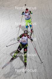 05.03.2015, Kontiolahti, Finland (FIN): Anais Bescond (FRA), Andreja Mali (SLO), (l-r) - IBU world championships biathlon, relay mixed, Kontiolahti (FIN). www.nordicfocus.com. © NordicFocus. Every downloaded picture is fee-liable.