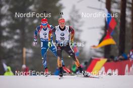 08.03.2015, Kontiolahti, Finland (FIN): Benedikt Doll (GER), Ondrej Moravec (CZE), (l-r), (l-r) - IBU world championships biathlon, pursuit men, Kontiolahti (FIN). www.nordicfocus.com. © NordicFocus. Every downloaded picture is fee-liable.