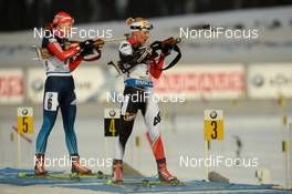08.03.2015, Kontiolahti, Finland (FIN): Weronika NOWAKOWSKA-ZIEMNIAK (POL),Ekaterina SHUMILOVA (RUS), - IBU world championships biathlon, pursuit women, Kontiolahti (FIN). www.nordicfocus.com. © Evgeny Tumashov/ NordicFocus. Every downloaded picture is fee-liable.