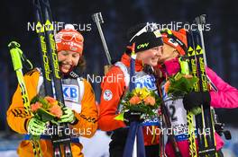 08.03.2015, Kontiolahti, Finland (FIN): Laura DAHLMEIER(GER), Marie DORIN HABERT (FRA), Weronika NOWAKOWSKA-ZIEMNIAK (POL), - IBU world championships biathlon, pursuit women, Kontiolahti (FIN). www.nordicfocus.com. © Evgeny Tumashov/ NordicFocus. Every downloaded picture is fee-liable.