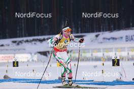 08.03.2015, Kontiolahti, Finland (FIN): Darya Domracheva (BLR) - IBU world championships biathlon, pursuit women, Kontiolahti (FIN). www.nordicfocus.com. © NordicFocus. Every downloaded picture is fee-liable.