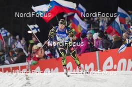 13.03.2015, Kontiolahti, Finland (FIN): Enora Latuilliere (FRA) - IBU world championships biathlon, relay women, Kontiolahti (FIN). www.nordicfocus.com. © NordicFocus. Every downloaded picture is fee-liable.