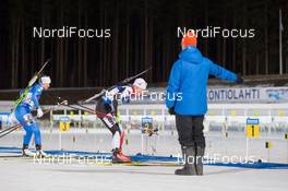 13.03.2015, Kontiolahti, Finland (FIN): Magdalena Gwizdon (POL), Karin Oberhofer (ITA) - IBU world championships biathlon, relay women, Kontiolahti (FIN). www.nordicfocus.com. © NordicFocus. Every downloaded picture is fee-liable.