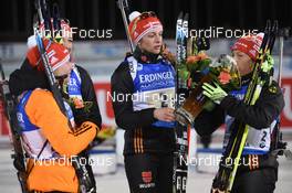 13.03.2015, Kontiolahti, Finland (FIN): Franziska HILDEBRAND (GER),  Franziska PREUSSHINZ (GER), Vanessa HINZ (GER), Laura DAHLMEIER (GER), - IBU world championships biathlon, relay women, Kontiolahti (FIN). www.nordicfocus.com. © Evgeny Tumashov/ NordicFocus. Every downloaded picture is fee-liable.