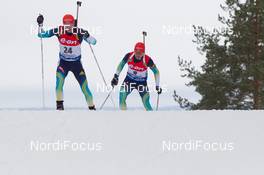07.03.2015, Kontiolahti, Finland (FIN):  Dmitro Pidruchny (UKR), Serhiy Semenov (UKR), (l-r) - IBU world championships biathlon, sprint men, Kontiolahti (FIN). www.nordicfocus.com. © NordicFocus. Every downloaded picture is fee-liable.