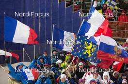 07.03.2015, Kontiolahti, Finland (FIN): Event Feature: French fans celebrate - IBU world championships biathlon, sprint women, Kontiolahti (FIN). www.nordicfocus.com. © NordicFocus. Every downloaded picture is fee-liable.