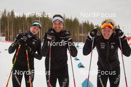 10.03.2015, Kontiolahti, Finland (FIN): Anthony Cihlar (CZE), Service Technician Team Switzerland, Martin Janousek (CZE), Frank Schmidt (GER), (l-r) - IBU world championships biathlon, training, Kontiolahti (FIN). www.nordicfocus.com. © NordicFocus. Every downloaded picture is fee-liable.