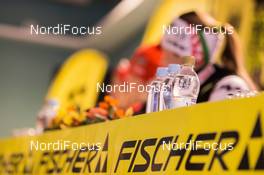 06.03.2015, Kontiolahti, Finland (FIN): Franziska Preuss (GER), Veronika Vitkova (CZE), Darya Domracheva (BLR), Kaisa Maekaeraeinen (FIN), (l-r) - IBU world championships biathlon, training, Kontiolahti (FIN). www.nordicfocus.com. © NordicFocus. Every downloaded picture is fee-liable.