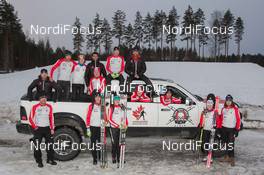 10.03.2015, Kontiolahti, Finland (FIN): Megan Heinicke (CAN), Nathan Smith (CAN), Tom Zidec (CAN), Matthias Ahrens (GER) coach team Canada, Rosanna Crawford (CAN), Audrey Vaillancourt (CAN), Christian Gow (CAN), Scott Gow (CAN), Brendan Green (CAN), Julia Ransom (CAN) - IBU world championships biathlon, training, Kontiolahti (FIN). www.nordicfocus.com. © NordicFocus. Every downloaded picture is fee-liable.