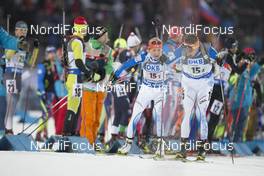 29.11.2015, Oestersund, Sweden (SWE): Kaisa Maekaeraeinen (FIN), Olli Hiidensalo (FIN) - IBU world cup biathlon, single mixed relay, Oestersund (SWE). www.nordicfocus.com. © Manzoni/NordicFocus. Every downloaded picture is fee-liable.