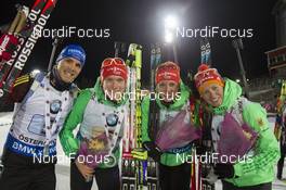 29.11.2015, Oestersund, Sweden (SWE): Simon Schempp (GER), Benedikt Doll (GER), Vanessa Hinz (GER), Franziska Hildebrand (GER) - IBU world cup biathlon, relay mixed, Oestersund (SWE). www.nordicfocus.com. © Manzoni/NordicFocus. Every downloaded picture is fee-liable.