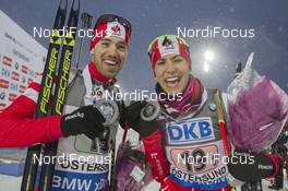 29.11.2015, Oestersund, Sweden (SWE): Nathan Smith (CAN), Rosanna Crawford (CAN) - IBU world cup biathlon, single mixed relay, Oestersund (SWE). www.nordicfocus.com. © Manzoni/NordicFocus. Every downloaded picture is fee-liable.