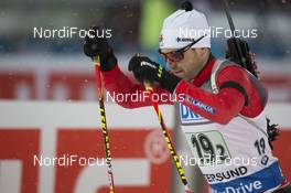29.11.2015, Oestersund, Sweden (SWE): Nathan Smith (CAN) - IBU world cup biathlon, single mixed relay, Oestersund (SWE). www.nordicfocus.com. © Manzoni/NordicFocus. Every downloaded picture is fee-liable.