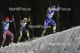 29.11.2015, Oestersund, Sweden (SWE): Anais Bescond (FRA), Nadezhda Skardino (BLR), Olga Podchufarova (RUS) - IBU world cup biathlon, relay mixed, Oestersund (SWE). www.nordicfocus.com. © Manzoni/NordicFocus. Every downloaded picture is fee-liable.