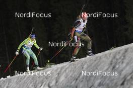 29.11.2015, Oestersund, Sweden (SWE): Franziska Hildebrand (GER), Elisabeth Hoegberg (SWE) - IBU world cup biathlon, relay mixed, Oestersund (SWE). www.nordicfocus.com. © Manzoni/NordicFocus. Every downloaded picture is fee-liable.