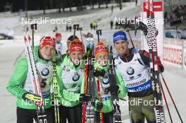 29.11.2015, Oestersund, Sweden (SWE): Benedikt Doll (GER), Vanessa Hinz (GER), Franziska Hildebrand (GER), Simon Schempp (GER) - IBU world cup biathlon, relay mixed, Oestersund (SWE). www.nordicfocus.com. © Manzoni/NordicFocus. Every downloaded picture is fee-liable.