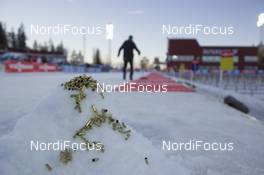 06.12.2015, Oestersund, Sweden (SWE): Event Feature: Snow hill with bullets at the shooting range -  IBU world cup biathlon, pursuit men, Oestersund (SWE). www.nordicfocus.com. © Manzoni/NordicFocus. Every downloaded picture is fee-liable.