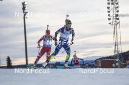 06.12.2015, Oestersund, Sweden (SWE): Marie Dorin (FRA), Tiril Eckhoff (NOR), (l-r) -  IBU world cup biathlon, pursuit women, Oestersund (SWE). www.nordicfocus.com. © Manzoni/NordicFocus. Every downloaded picture is fee-liable.