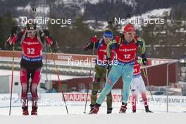 05.12.2015, Oestersund, Sweden (SWE): Dominik Landertinger (AUT), Simon Schempp (GER), Artem Pryma (URK), (l-r) - IBU world cup biathlon, sprint men, Oestersund (SWE). www.nordicfocus.com. © Manzoni/NordicFocus. Every downloaded picture is fee-liable.
