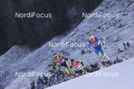 12.12.2015, Hochfilzen, Austria (AUT): Dmitriy Dyuzhev (BLR), Kalev Ermits (EST), (l-r) -  IBU world cup biathlon, pursuit men, Hochfilzen (AUT). www.nordicfocus.com. © Manzoni/NordicFocus. Every downloaded picture is fee-liable.