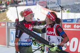 12.12.2015, Hochfilzen, Austria (AUT): Maren Hammerschmidt (GER), Laura Dahlmeier (GER), (l-r) -  IBU world cup biathlon, pursuit women, Hochfilzen (AUT). www.nordicfocus.com. © Manzoni/NordicFocus. Every downloaded picture is fee-liable.