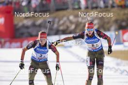 13.12.2015, Hochfilzen, Austria (AUT): Franziska Preuss (GER), Vanessa Hinz (GER), (l-r) -  IBU world cup biathlon, relay women, Hochfilzen (AUT). www.nordicfocus.com. © Manzoni/NordicFocus. Every downloaded picture is fee-liable.