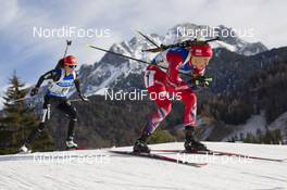13.12.2015, Hochfilzen, Austria (AUT): Selina Gasparin (SUI), Fanny Horn Birkeland (NOR), (l-r) -  IBU world cup biathlon, relay women, Hochfilzen (AUT). www.nordicfocus.com. © Manzoni/NordicFocus. Every downloaded picture is fee-liable.