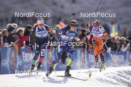 13.12.2015, Hochfilzen, Austria (AUT): Justine Braisaz (FRA), Lisa Vittozzi (ITA), Paulina Fialkova (SVK), (l-r) -  IBU world cup biathlon, relay women, Hochfilzen (AUT). www.nordicfocus.com. © Manzoni/NordicFocus. Every downloaded picture is fee-liable.