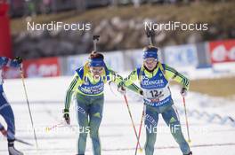 13.12.2015, Hochfilzen, Austria (AUT): Elisabeth Hoegberg (SWE), Anna Magnusson (SWE), (l-r) -  IBU world cup biathlon, relay women, Hochfilzen (AUT). www.nordicfocus.com. © Manzoni/NordicFocus. Every downloaded picture is fee-liable.