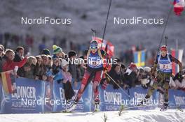 13.12.2015, Hochfilzen, Austria (AUT): Lisa Theresa Hauser (AUT), Franziska Hildebrand (GER), (l-r) -  IBU world cup biathlon, relay women, Hochfilzen (AUT). www.nordicfocus.com. © Manzoni/NordicFocus. Every downloaded picture is fee-liable.