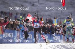 13.12.2015, Hochfilzen, Austria (AUT): Julia Ransom (CAN), Linn Persson (SWE), (l-r) -  IBU world cup biathlon, relay women, Hochfilzen (AUT). www.nordicfocus.com. © Manzoni/NordicFocus. Every downloaded picture is fee-liable.