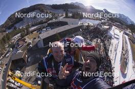 13.12.2015, Hochfilzen, Austria (AUT): Event Feature: Three brave photographers on the TV-crane: Christian Einecke (GER), Juergen Feichter (AUT) and Christian Manzoni (SUI) -  IBU world cup biathlon, relay women, Hochfilzen (AUT). www.nordicfocus.com. © Manzoni/NordicFocus. Every downloaded picture is fee-liable.