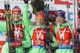 11.12.2015, Hochfilzen, Austria (AUT): Maren Hammerschmidt (GER), Franziska Hildebrand (GER), Miriam Goessner (GER), (l-r) -  IBU world cup biathlon, sprint women, Hochfilzen (AUT). www.nordicfocus.com. © Manzoni/NordicFocus. Every downloaded picture is fee-liable.