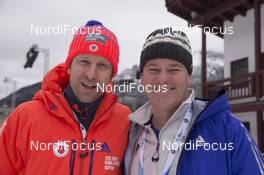 09.12.2015, Hochfilzen, Austria (AUT): Bernd Eisenbichler (GER) High performance director US Biathlon, Max Cobb (USA) secretary generel USBA, IBU IR shooting range, (l-r) -  IBU world cup biathlon, training, Hochfilzen (AUT). www.nordicfocus.com. © Manzoni/NordicFocus. Every downloaded picture is fee-liable.