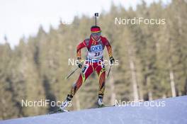 18.12.2015, Pokljuka, Slovenia (SLO): Yan Zhang (CHN) -  IBU world cup biathlon, sprint women, Pokljuka (SLO). www.nordicfocus.com. © Manzoni/NordicFocus. Every downloaded picture is fee-liable.