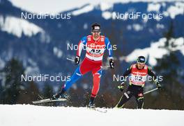03.01.2015, Oberstdorf, Germany (GER): Dusan Kozisek (CZE), Robin Duvillard (FRA), (l-r)  - FIS world cup cross-country, tour de ski, prologue men, Oberstdorf (GER). www.nordicfocus.com. © Felgenhauer/NordicFocus. Every downloaded picture is fee-liable.
