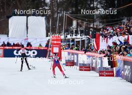 03.01.2015, Oberstdorf, Germany (GER): Seraina Boner (SUI), Marit Bjoergen (NOR), (l-r), arrive at the finish line - FIS world cup cross-country, tour de ski, prologue women, Oberstdorf (GER). www.nordicfocus.com. © Felgenhauer/NordicFocus. Every downloaded picture is fee-liable.