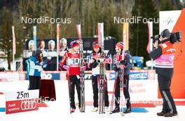 03.01.2015, Oberstdorf, Germany (GER): Ragnhild Haga (NOR), Marit Bjoergen (NOR), Heidi Weng (NOR), (l-r)  - FIS world cup cross-country, tour de ski, prologue women, Oberstdorf (GER). www.nordicfocus.com. © Felgenhauer/NordicFocus. Every downloaded picture is fee-liable.