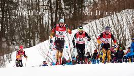 04.01.2015, Oberstdorf, Germany (GER): Tim Tscharnke (GER), Ueli Schnider (SUI), Thomas Wick (GER), (l-r)  - FIS world cup cross-country, tour de ski, pursuit men, Oberstdorf (GER). www.nordicfocus.com. © Felgenhauer/NordicFocus. Every downloaded picture is fee-liable.