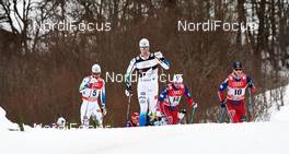 04.01.2015, Oberstdorf, Germany (GER): Marcus Hellner (SWE), Calle Halfvarsson (SWE), Niklas Dyrhaug (NOR), Martin Johnsrud Sundby (NOR), (l-r)  - FIS world cup cross-country, tour de ski, pursuit men, Oberstdorf (GER). www.nordicfocus.com. © Felgenhauer/NordicFocus. Every downloaded picture is fee-liable.
