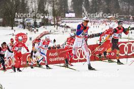 04.01.2015, Oberstdorf, Germany (GER): Federico Pellegrino (ITA), Martin Bajcicak (SVK), Andrew Young (GBR), Sebastian Eisenlauer (GER), (l-r)  - FIS world cup cross-country, tour de ski, pursuit men, Oberstdorf (GER). www.nordicfocus.com. © Felgenhauer/NordicFocus. Every downloaded picture is fee-liable.