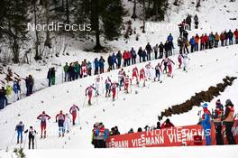04.01.2015, Oberstdorf, Germany (GER): the top group along the track - FIS world cup cross-country, tour de ski, pursuit men, Oberstdorf (GER). www.nordicfocus.com. © Felgenhauer/NordicFocus. Every downloaded picture is fee-liable.