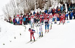 04.01.2015, Oberstdorf, Germany (GER): the first group on the top of the uphill - FIS world cup cross-country, tour de ski, pursuit men, Oberstdorf (GER). www.nordicfocus.com. © Felgenhauer/NordicFocus. Every downloaded picture is fee-liable.